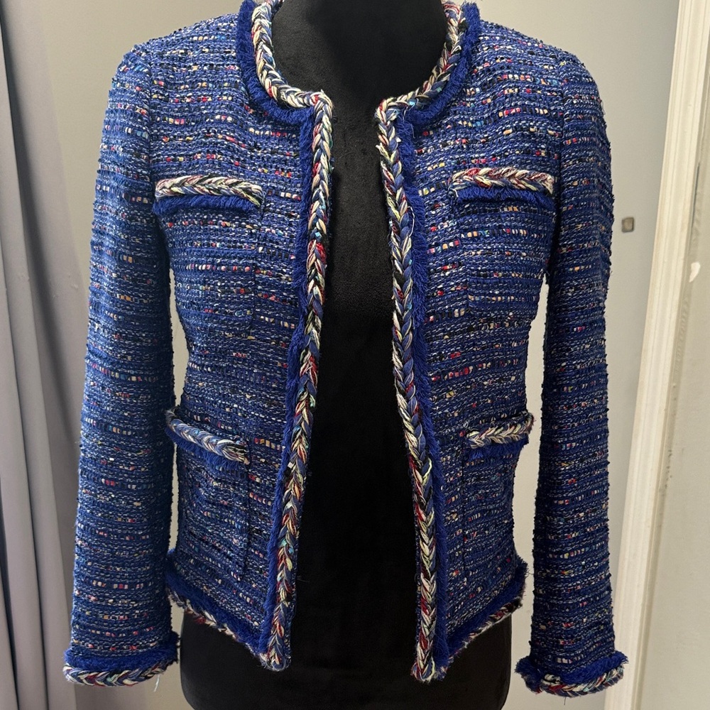J Crew Blue Tweed Jacket
